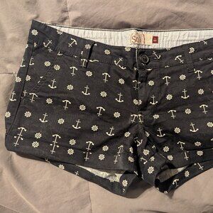 Black and white nautical shorts